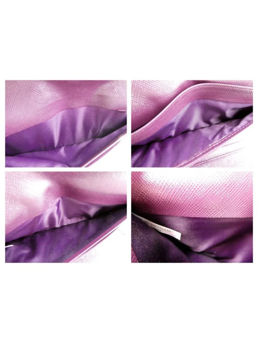 Coach Signature Purple Patent Leather Checkbook Trifold Wallet - Picture 12 of 14